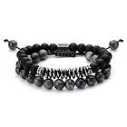 Lucleon Armbandspaket med Svart Onyx, Snöflingeobsidian, Hematit & Zirkonpärla