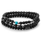 Lucleon Armbandspaket med Svart Onyx, Lavasten, Turkos & Hematitpärlor