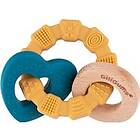Ring Teether heart silicone wood 19013