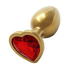 Ouch! : Heart Gem Metal Butt Plug, small, guld