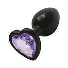 Ouch! : Heart Gem Metal Butt Plug, small, grå