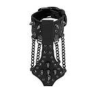 Ouch! by Shots Skulls & Bones armband av PU-läder med Spikes and Chain- svart