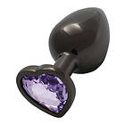 Ouch! : Heart Gem Metal Butt Plug, large, grå