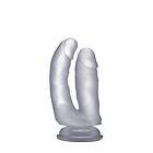 RealRock – realistisk dubbel dildo – 16,5 cm – genomskinlig, 1 st.