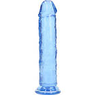 RealRock : Crystal Clear Straight Realistic Dildo, 20 cm, blå