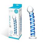 Gläs Blue Spiral Glass Dildo