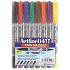 Artline Merkepenn 041T 2-i-1 8-pack