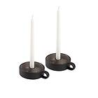 Orrefors Jernverk Candlestick Svart 2-Pack