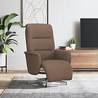 vidaXL Reclinerfåtölj med fotstöd brun tyg 356564