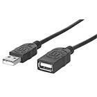 Manhattan 308519 USB-kabel 1 m USB 2,0 USB A Sort