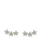 Syster P Snap Earrings Triple Star Stone Gold Crystal Örhängen