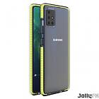 JollyFX Spring Case klar TPU gel skyddande fodral med färgglad ram för Samsung Galaxy A51 Gul