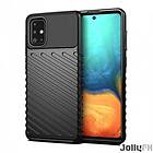 JollyFX JollyFX Thunder Case Flexibelt tufft tyg TPU-fodral till Galaxy A71 - Blå