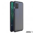 JollyFX Spring Case klart TPU gel skal med färgstark ram för Xiaomi Redmi Note 9 Pro Redmi Note 9S Svart