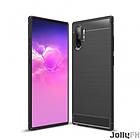 JollyFX Carbon Case Flexibel Cover TPU Case för Samsung Galaxy Note 10 Plus Svart