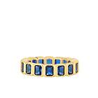 LUV AJ Bezel Emerald Ballier Ring - Blue Sapphire Gold Ringar Dam Guld 6