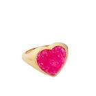 Syster P La Love Big Heart Gold Pink Quartz Ringar Dam Rosa