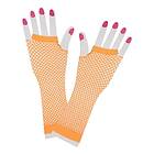 80-tals Fingerlösa Näthandskar Neonorange
