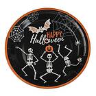 Papperstallrikar Halloween Skelett 8-pack