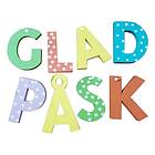 Träbokstäver Glad Påsk Flerfärgade 8-pack