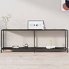 vidaXL Konsolbord svart 220x35x75.5 cm härdat glas 331713