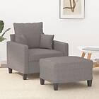 vidaXL Fåtölj med fotpall Taupe 60 cm tyg 3201088