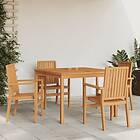 vidaXL Matgrupp för trädgården 5 delar massiv teak 3157912