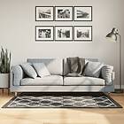 vidaXL Teppe tvättbar svart och vit 80x150 cm halkfri 136603