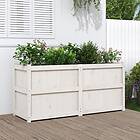 vidaXL Odlingslåda 150x50x70 cm vit massiv furu 837490