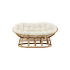 Venture Home Loungesoffa Mamasan Rattan Love Seat Nature Double Offwhite cushion 2107-101