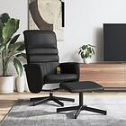 vidaXL Massagefåtölj med fotpall svart konstläder 356715