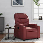 vidaXL Reclinerfåtölj vinröd konstläder 372469