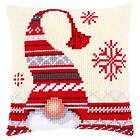 Broderikit Kuddfodral Korsstygn på målad duk Christmas Elf 40 x 40 cm Vervaco