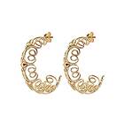 CU Jewellery Pearl/Vintage Big Hoop Ear Gold