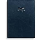 Burde: Kalender 2024 Liten Dagbok blått konstläder