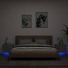 vidaXL Väggmonterade sängbord med LED-lampor 2 st betonggrå 836819