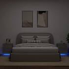 vidaXL Nattbord med LED-lampor 2 st grå sonoma konstruerat trä 836746