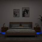 vidaXL Väggmonterade sängbord med LED-lampor 2 st rökfärgad ek 836821