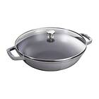 Staub Wok med glaslock Ø37 cm 5,7l Grå