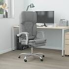 vidaXL Chaise de bureau med massage ljusgrå tyg 349685