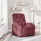 vidaXL Massagefåtölj vinröd tyg 372494