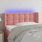 vidaXL Sänggavel LED rosa 93x16x78/88 cm sammet 3123711