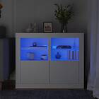 vidaXL Sängbord med LED-lampor 2 st vit konstruerat trä 836631