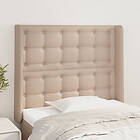 vidaXL Sengegavl med kanter cappuccino 103x16x118/128 cm konstläder 3119669
