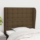 vidaXL Sengegavl med kanter mörkbrun 93x23x118/128 cm tyg 3118375