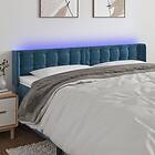 vidaXL Sänggavel LED mörkblå 163x16x78/88 cm sammet 3123728