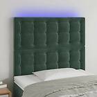 vidaXL Sänggavel LED mörkgrön 100x5x118/128 cm sammet 3122903