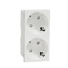Schneider Electric Unica System+ Vägguttag 2 uttag, jordad