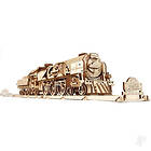 Ugears Wooden Mechanical Model V-Express Steam Train w/ Tender