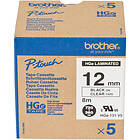 Brother Tape 12mm Hge-131v5 Sort/klar 5-pack